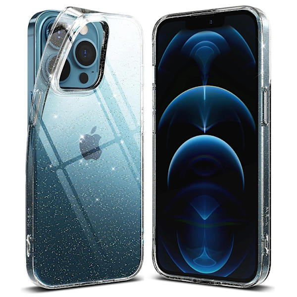 Glitter iPhone 13 Pro Max kotelot - Glitter Kirkas Transparent