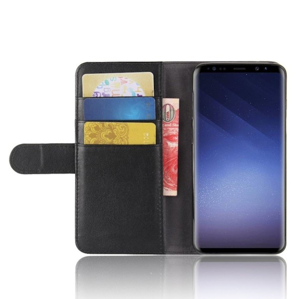 Samsung Galaxy S9 Snyggt läder fodral - Svart Svart