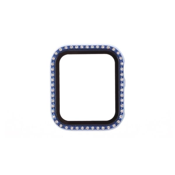 Rhinestone décor frame with tempered glass for Apple Watch Series 3/2/1 42mm - Blue Blå