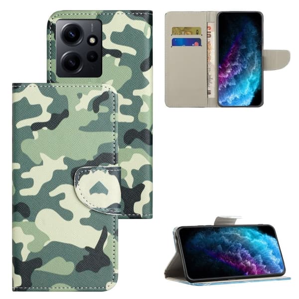Wonderland Xiaomi Redmi Note 12 Läppäkotelo - Camouflage Green