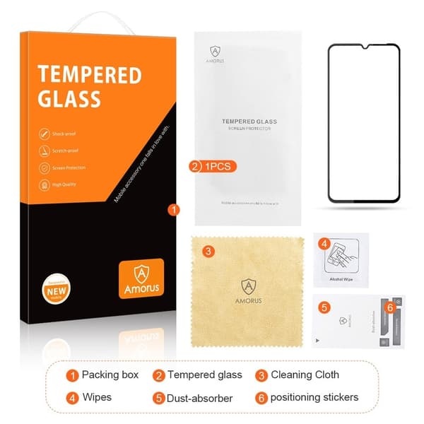 AMORUS extra strong glass screen protector for Motorola Moto E7 Power Transparent
