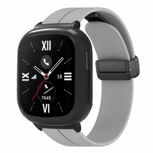 Honor Watch 4 Klockarmband Magnetiskt spänne Flexibelt handledsarmband med klockfodral - Grå Silvergrå