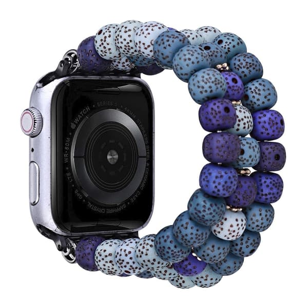 Apple Watch Series 8 (41mm) bodhi-formet urrem i perlestil - Blå Blue