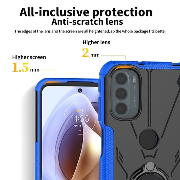 Kickstand-skydd med magnetisk platta för Motorola Moto G41 / G31 - Vit Vit