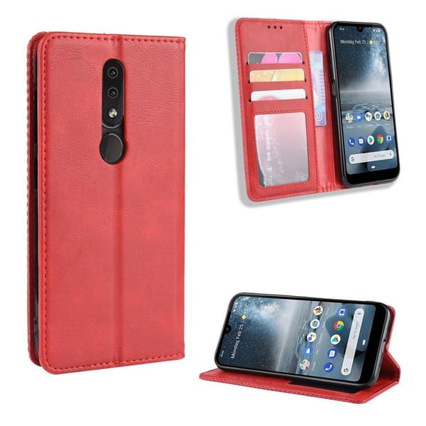 Bofink Vintage Nokia 4.2 etui - Rød Red