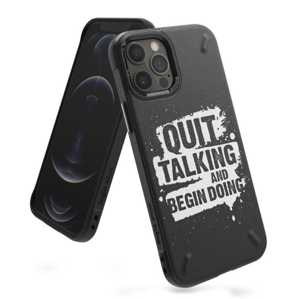 Ringke ONYX DESIGN - iPhone 12 Pro Max - QUIT TALKING Black