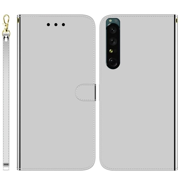 Mirror Sony Xperia 1 IV flip-etui - Sølv Silver grey