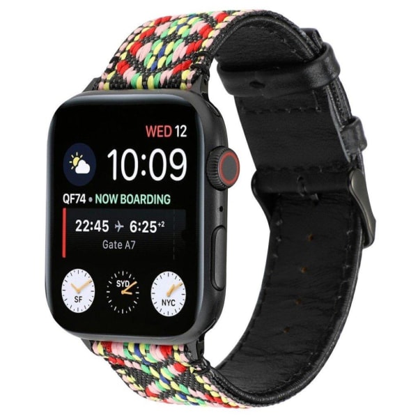 Apple Watch Series 6 / 5 44mm etnisestä aidosta nahasta valmistettu ranneke - Punainen Red