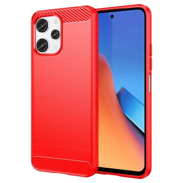 Carbon Flex Suojakotelo Xiaomi Redmi 12 - Punainen Red