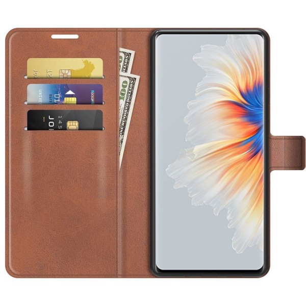 Hållbart konstläder Xiaomi Mix 4 fodral med plånbok - Brun Brun
