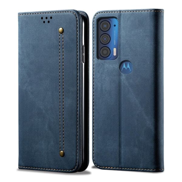 Jeans Motorola Edge (2021) fodral - Blå Blå