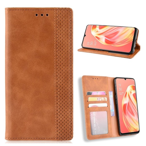 Bofink Vintage läder Oppo A91 / Oppo F15 fodral - Brun Brun