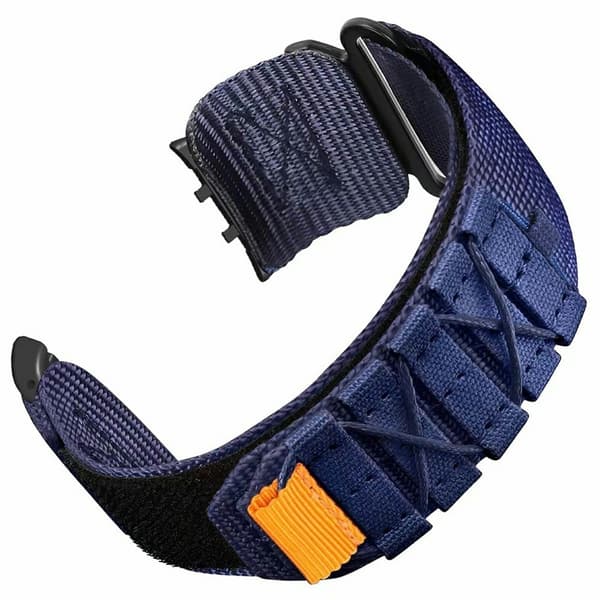 Honor Watch 5 Nylon klockarmband Magic Tape Militär stil Justerbart armband - Midnattsblå Blå
