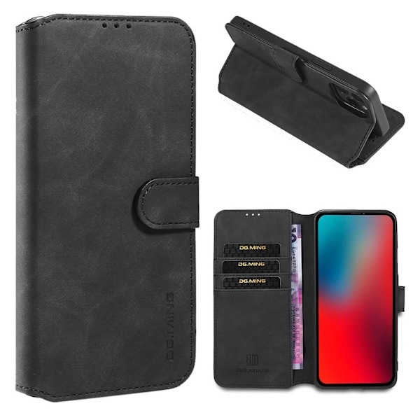 DG.MING iPhone 12 Pro / iPhone 12 retrokuoret - Musta Black