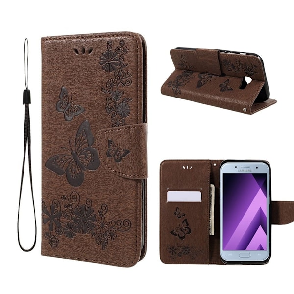 Samsung Galaxy A3 (2017) Stilfuldt læder etui - Brun Brown