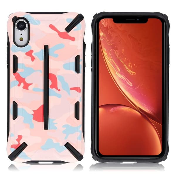 Ringke DUAL X för iPhone XR - Kamouflage Rosa Rosa