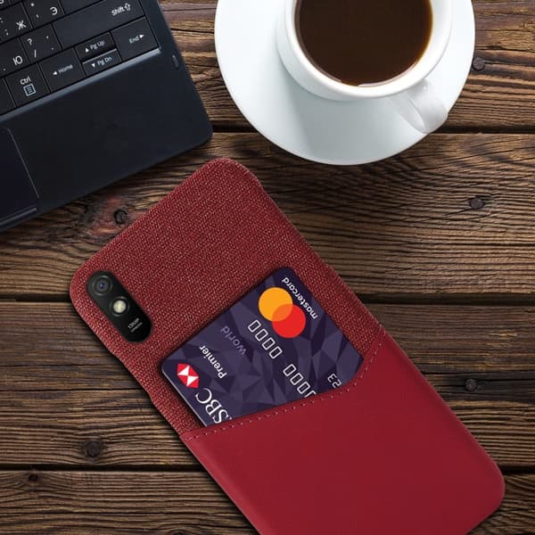 Bofink Xiaomi Redmi 9A skal med korthållare - Röd Röd
