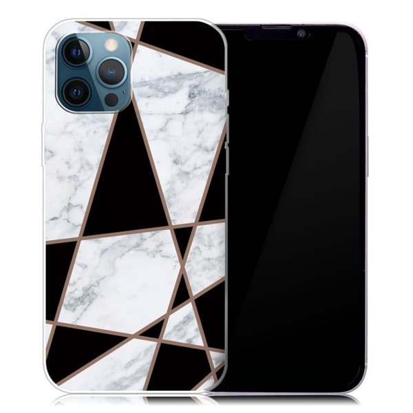 Marmormotiv iPhone 13 Pro Max skal - Svart Och Vit Marmor multifärg
