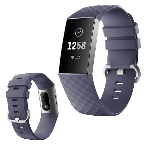 Fitbit Charge 4 / 3 diamond pattern watch band - Purple Size: L Rosa