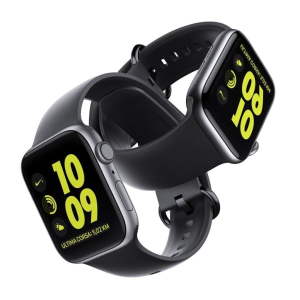 Apple Watch Series 5 44mm nestemäinen silikoninen kellonauha - Musta Black