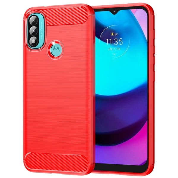 Carbon Flex Suojakotelo Motorola Moto E30 / E20 / E40 - Punainen Red