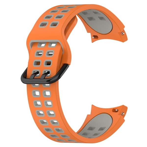 Samsung Galaxy Watch 5 / 4 / 3 (41mm) dobbeltfarvet silikoneurrem - Orange / Grå Orange