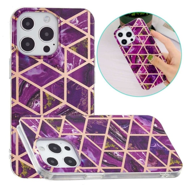 Marmor etui til iPhone 14 Pro - Lilla Purple