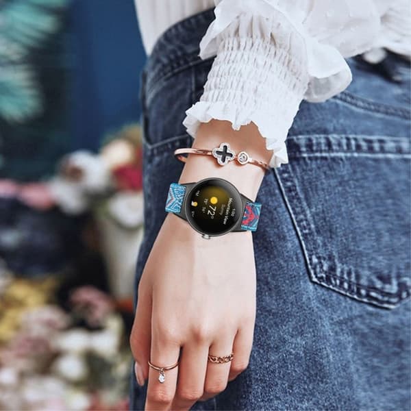 Google Pixel Watch elastiskt klockarmband i flätad stil - Grön / Grön multifärg