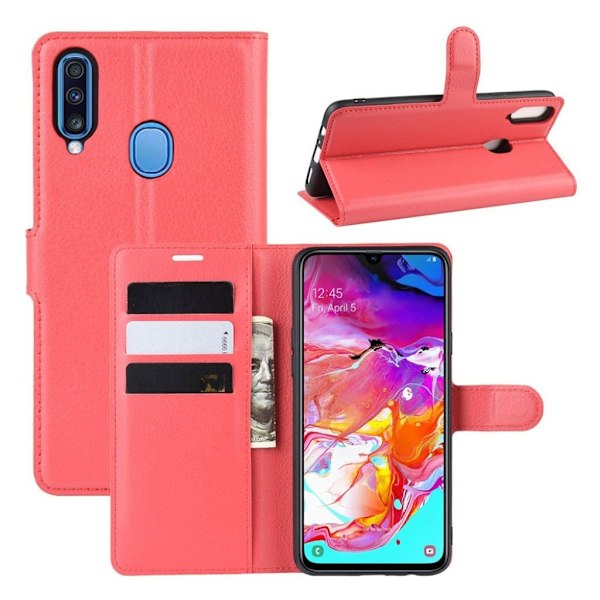 Classic  Samsung Galaxy A20s flip kotelot - Punainen Red