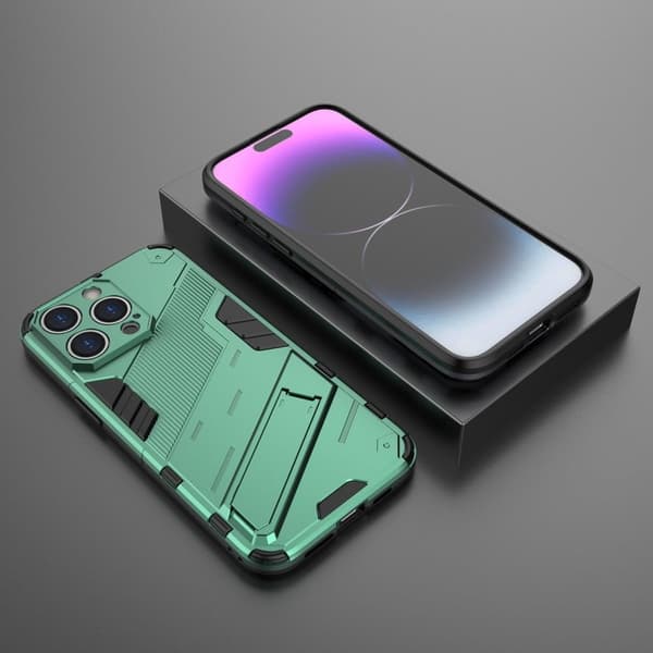 Støtsikkert hybriddeksel med et moderne preg for iPhone 16 Pro - Grønn Green