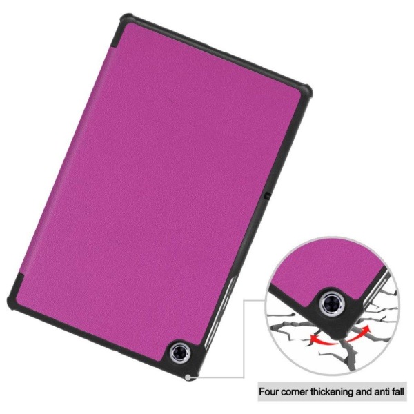 Lenovo Tab M10 FHD Plus durable tri-fold leather case - Purple Purple