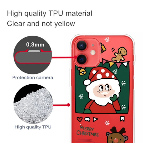 Juleveske til iPhone 12 Mini - Håndmalt Julenisse Red