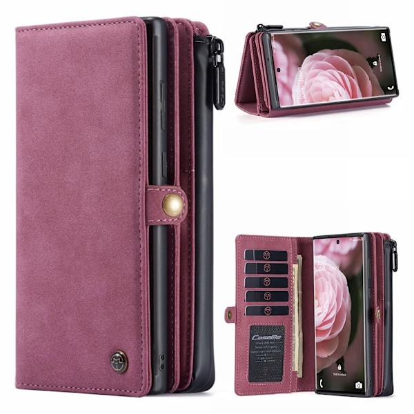CaseMe Samsung Galaxy S21 Plus 2-i-1 plånbok - Röd Röd