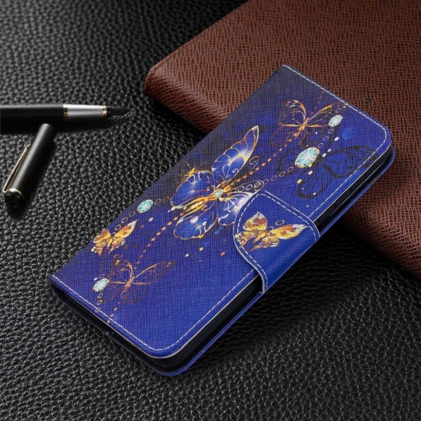 Wonderland Samsung Galaxy S21 flip etui - Dark blå sommerfugl Blue