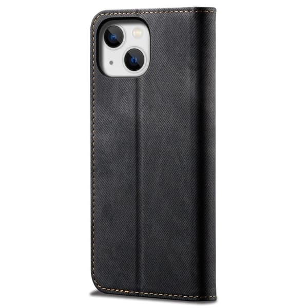 Jeans iPhone 14 Läppäkotelo - Musta Black