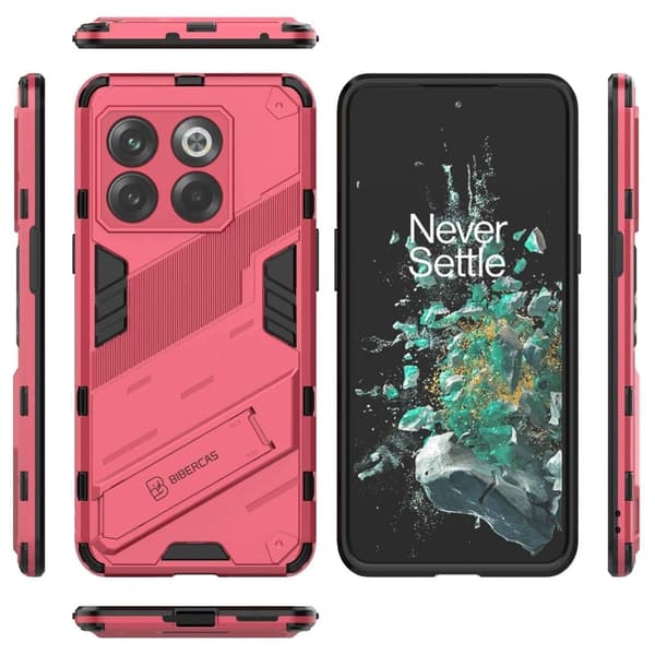 Shockproof Hybrid Deksel med A Modern Touch til OnePlus Ace Pro / 10t - Rose Pink