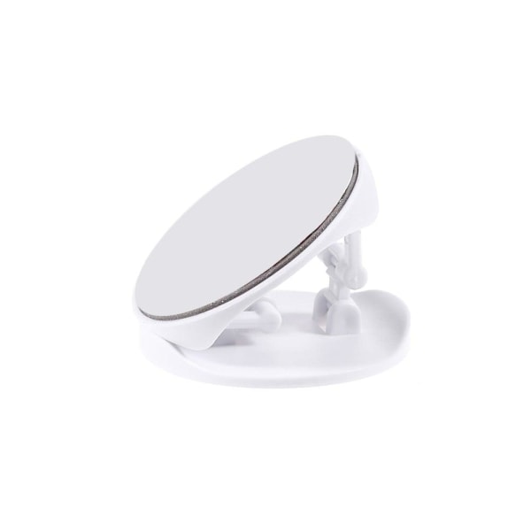 Universal round marble style foldable phone holder - White Marbl Vit