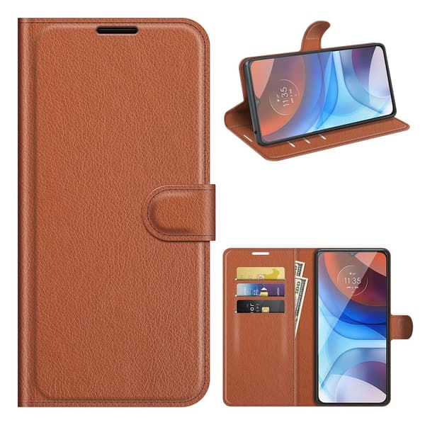 Classic Motorola Moto E7 Power Flippetui - Brun Brown