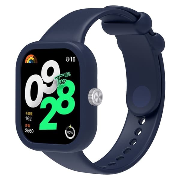 Xiaomi Redmi Watch 4 Silikone urrem håndledsrem med urkasse - Marine Blå Blue