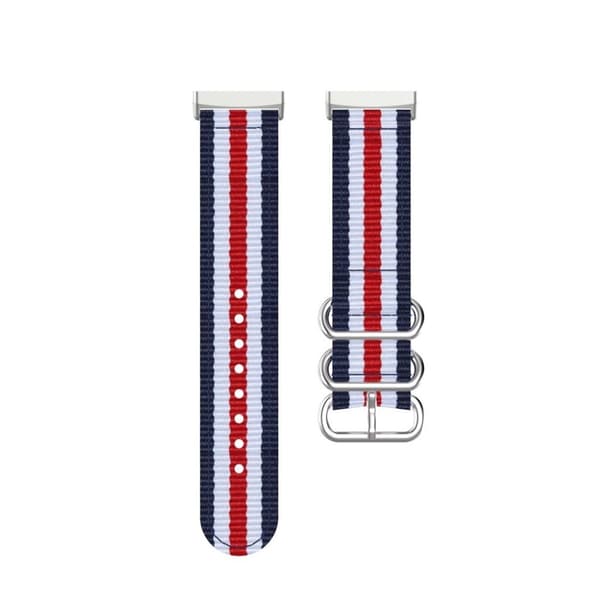 Fitbit Sense / Versa 3 nylon rem - blå / hvid / rød / hvid / blå Multicolor