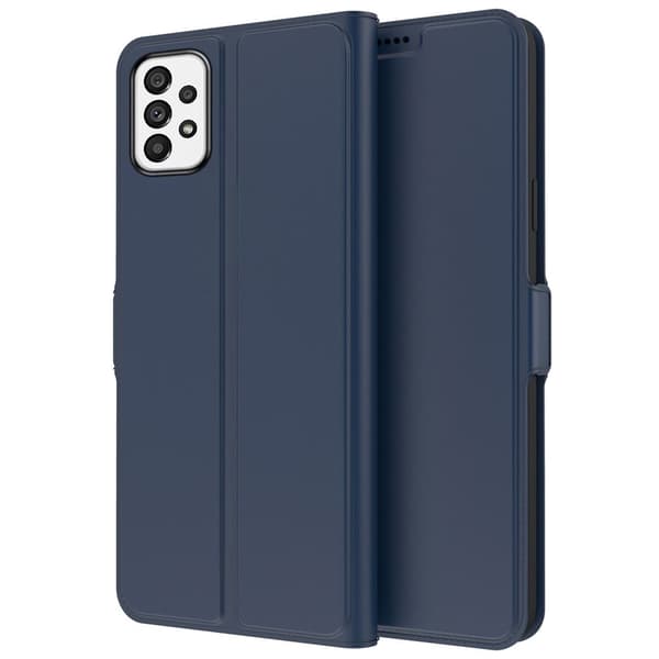 Glatt og tynt premium PU-skinnetui for Samsung Galaxy A73 - Blå Blue