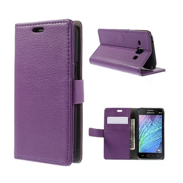 Mankell Samsung Galaxy J1 Læder Etui Med Kortholder - Lilla Purple
