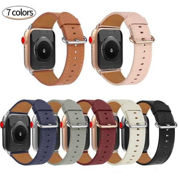 Apple Watch Series 5 / 4 44mm aitoa nahkaa oleva ranneke - Musta Black