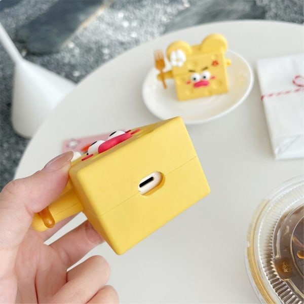 AirPods Pro funny cheese style silicone case Yellow