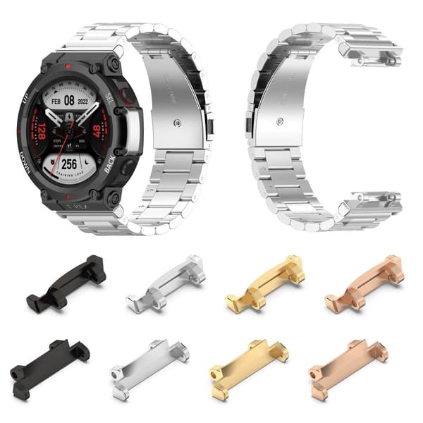 1 par Amazfit T-Rex 2 adapter i rustfrit stål - Sort Black