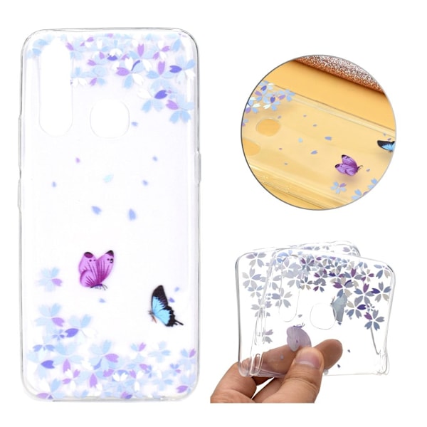 Deco Huawei P40 Lite E etui - Butterfly og Flower Multicolor