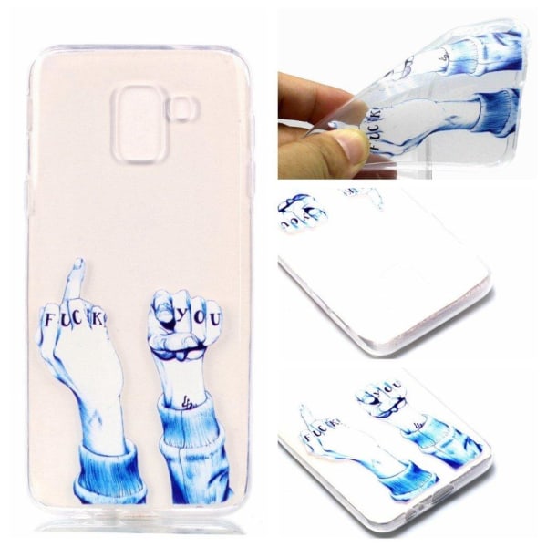 Samsung Galaxy J6 mobiletui i silikone- og plastik med printet m Blue
