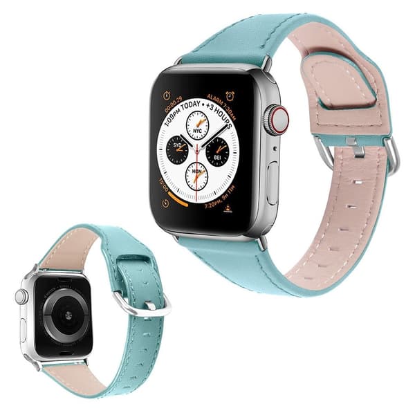 Apple Watch Series 3/2/1 38mm urrem i ægte læder - Blå Blue