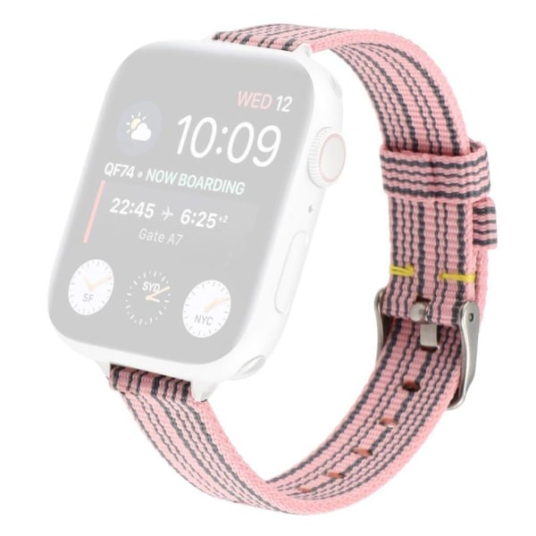 Apple Watch Series 6 / 5 44mm nylonkellonauha - Vaalea Pinkki Pink