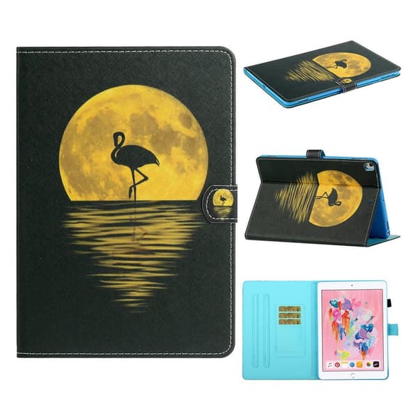 iPad 10.2 (2019) trendy mønstered læder flip etui - Måne og Crane Multicolor